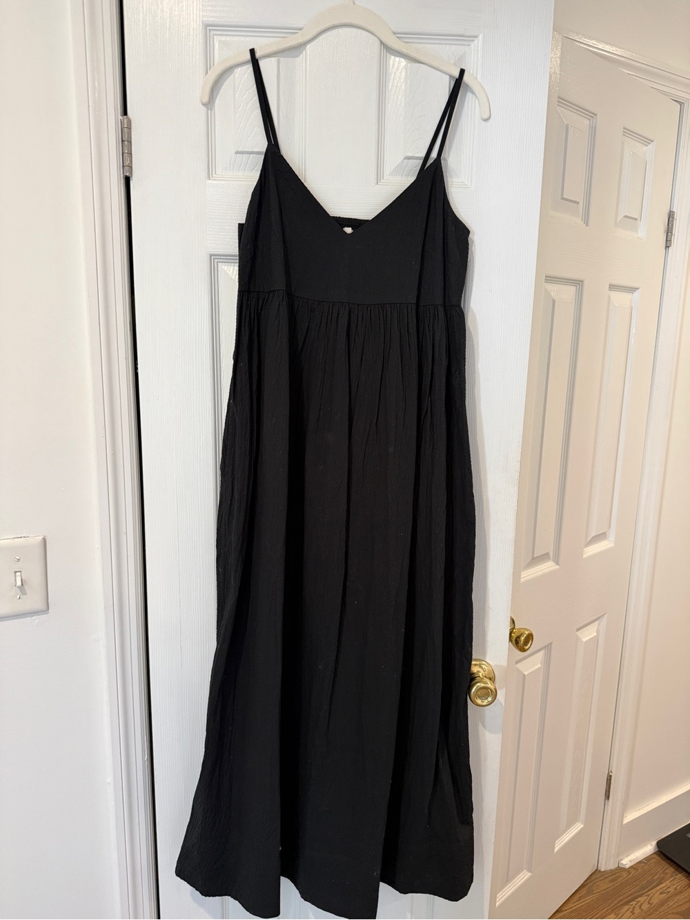 a new day 100% cotton Black Seersucker Maxi Dress